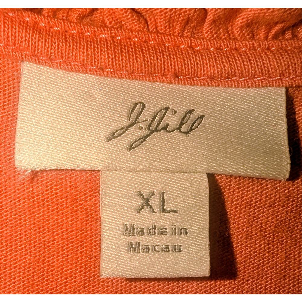 J.Jill Cotton Blend Silk Trim Coral Top Size XL - Picture 4 of 5